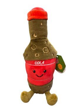 Giggle Scape Plush Cola Bottle Toy With Smiling Face & Red Cap